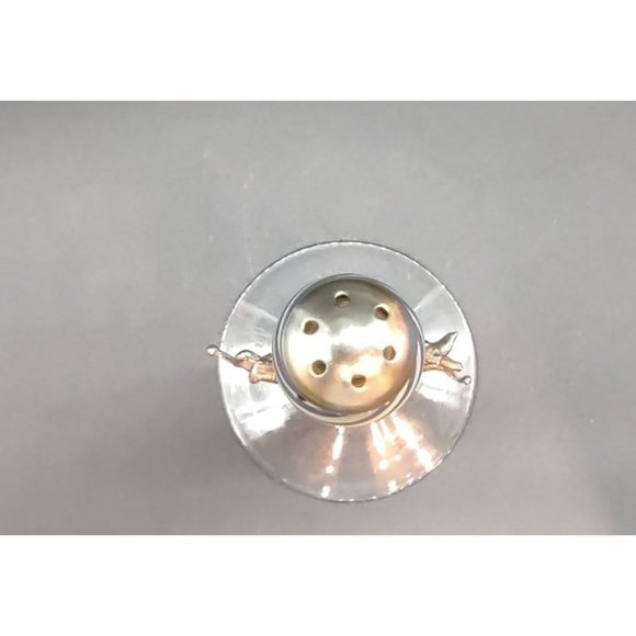 Salt Shaker Art Glass Signed 94 Gazette Gold Accents Hand Blown 5 In - Picture 7 of 8